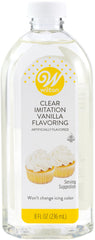 Wilton clear imitation vanilla bottle front view preserves icing whiteness