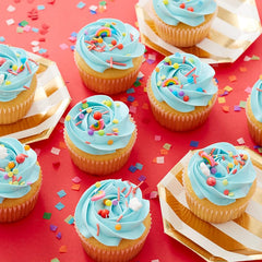 Wilton close-up of jumbo nonpareils highlighting bold color pops