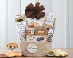 Wine Country Gift Baskets close-up of almond biscotti and vanilla sea-salt fudge highlighting texture and freshness