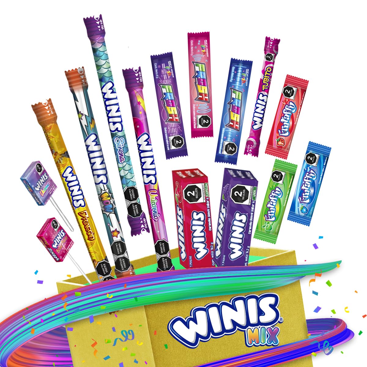 Winis individually wrapped candies spread out, easy portioning and hygienic benefits