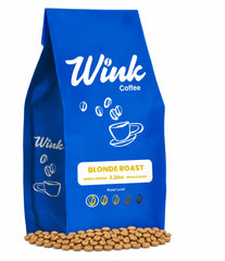 Wink Coffee front packaging showing blonde roast label and quantity