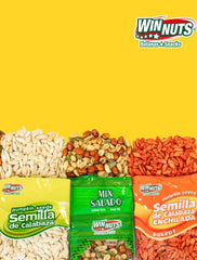 WINNUTS bag held by hand for size comparison showing portable, pantry-ready convenience