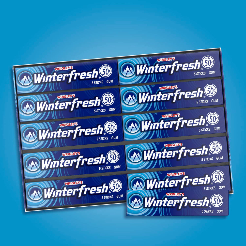 Winterfresh individual stick close-up highlighting fresh mint flavor