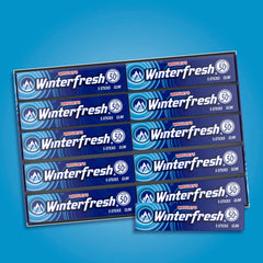 Winterfresh individual stick close-up highlighting fresh mint flavor