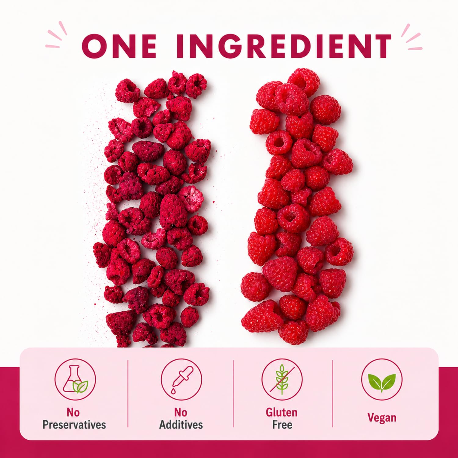 Wise Harvest opened pouch revealing whole raspberries ready to eat for on-the-go convenience