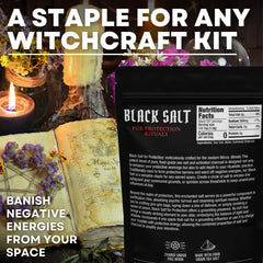 Witches & Wiccan salt scattered on an altar demonstrating boundary marking and energetic protection