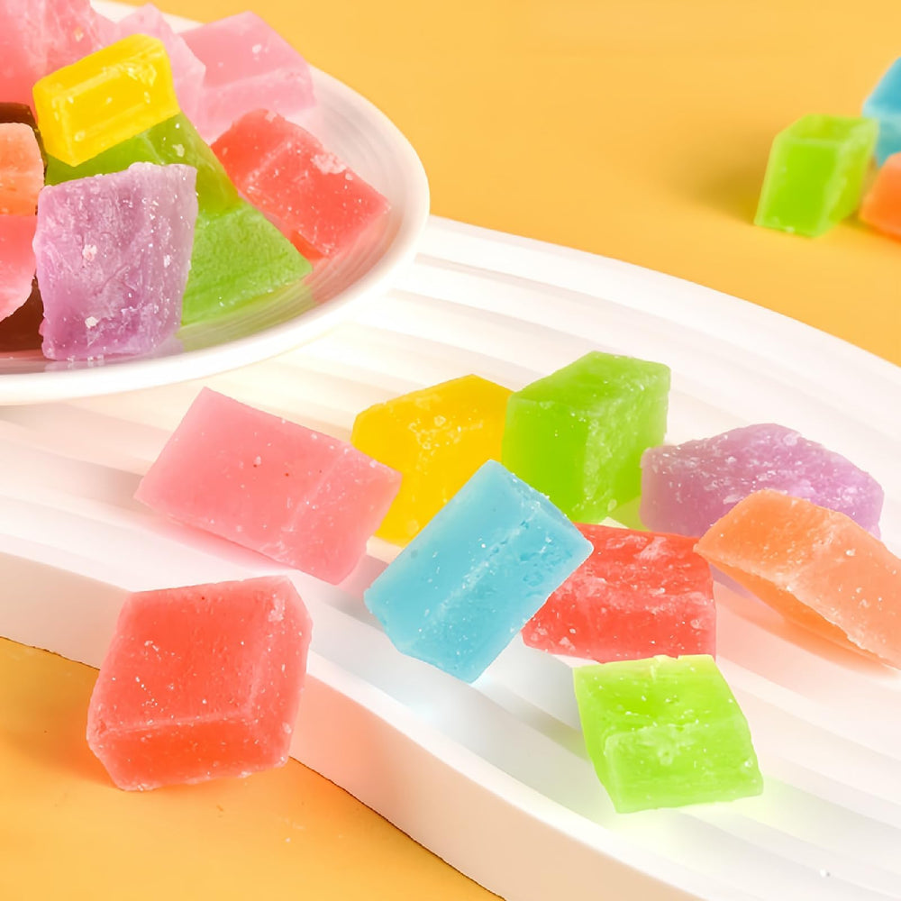 WJDDMGO assortment display illustrating distinct fruit flavors for variety