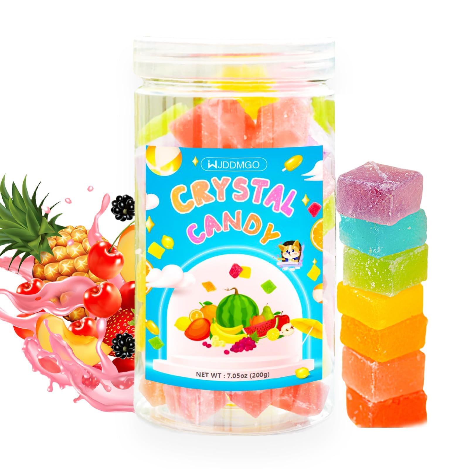 WJDDMGO front packaging showing colorful gem candies and gifting appeal