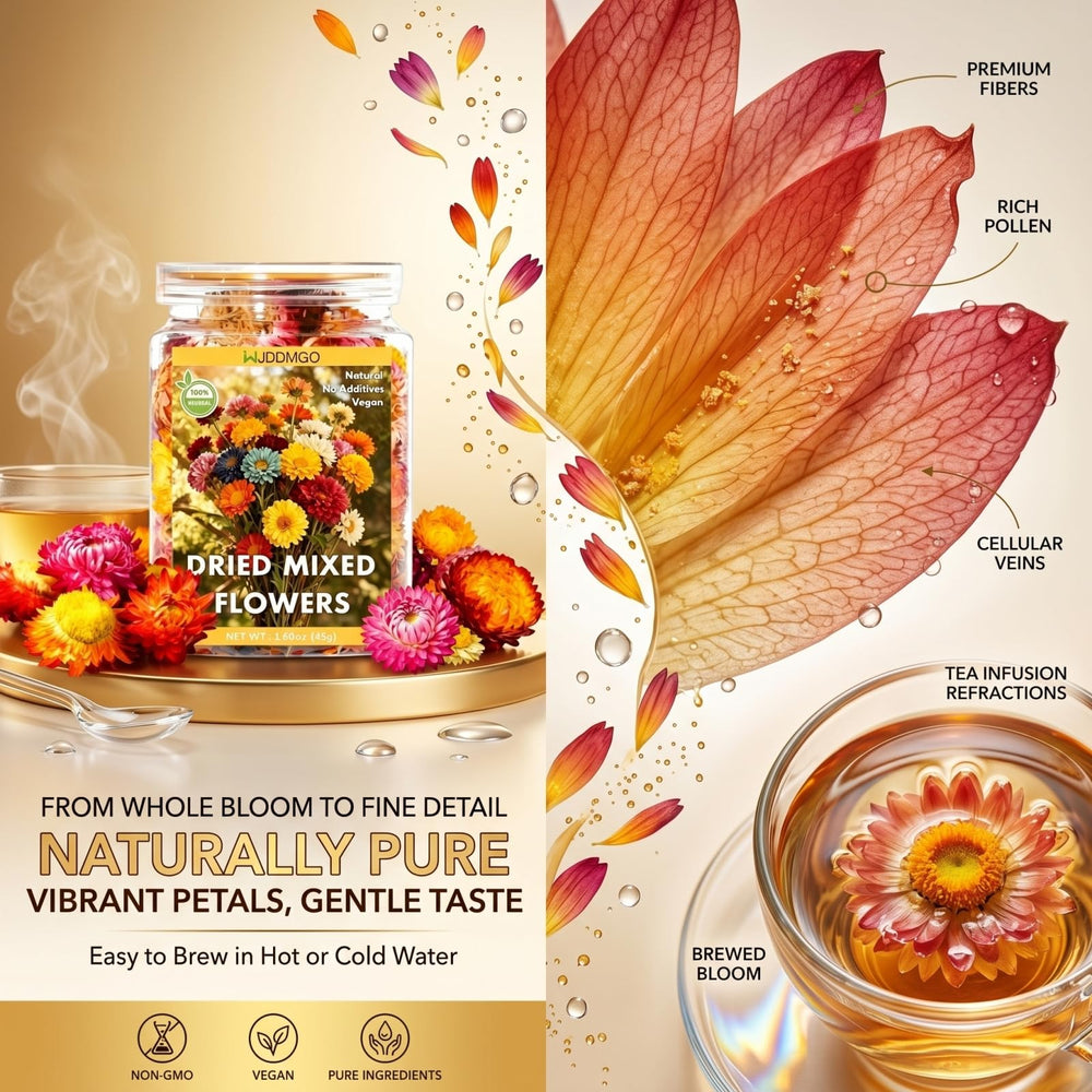WJDDMGO open jar revealing over 55 full blooms and clean food-grade presentation