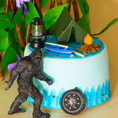 Woanger bonfire and tent detail showing cozy campsite focal point