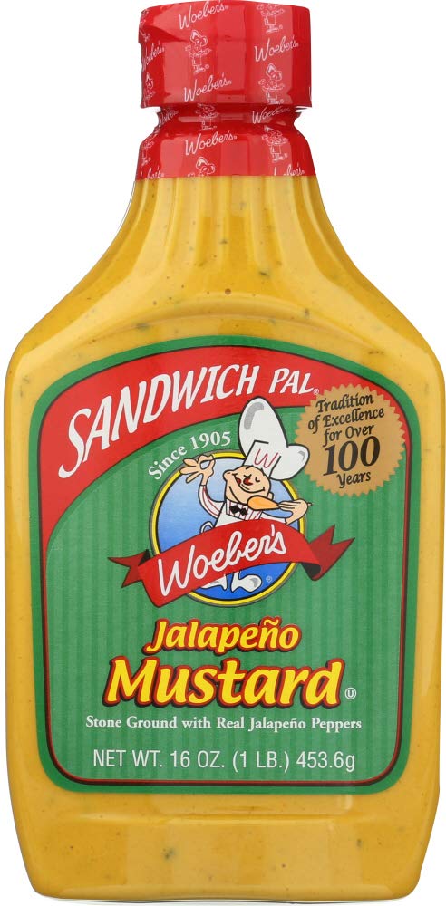 Woeber's front packaging showing jalapeño mustard for flavor boost