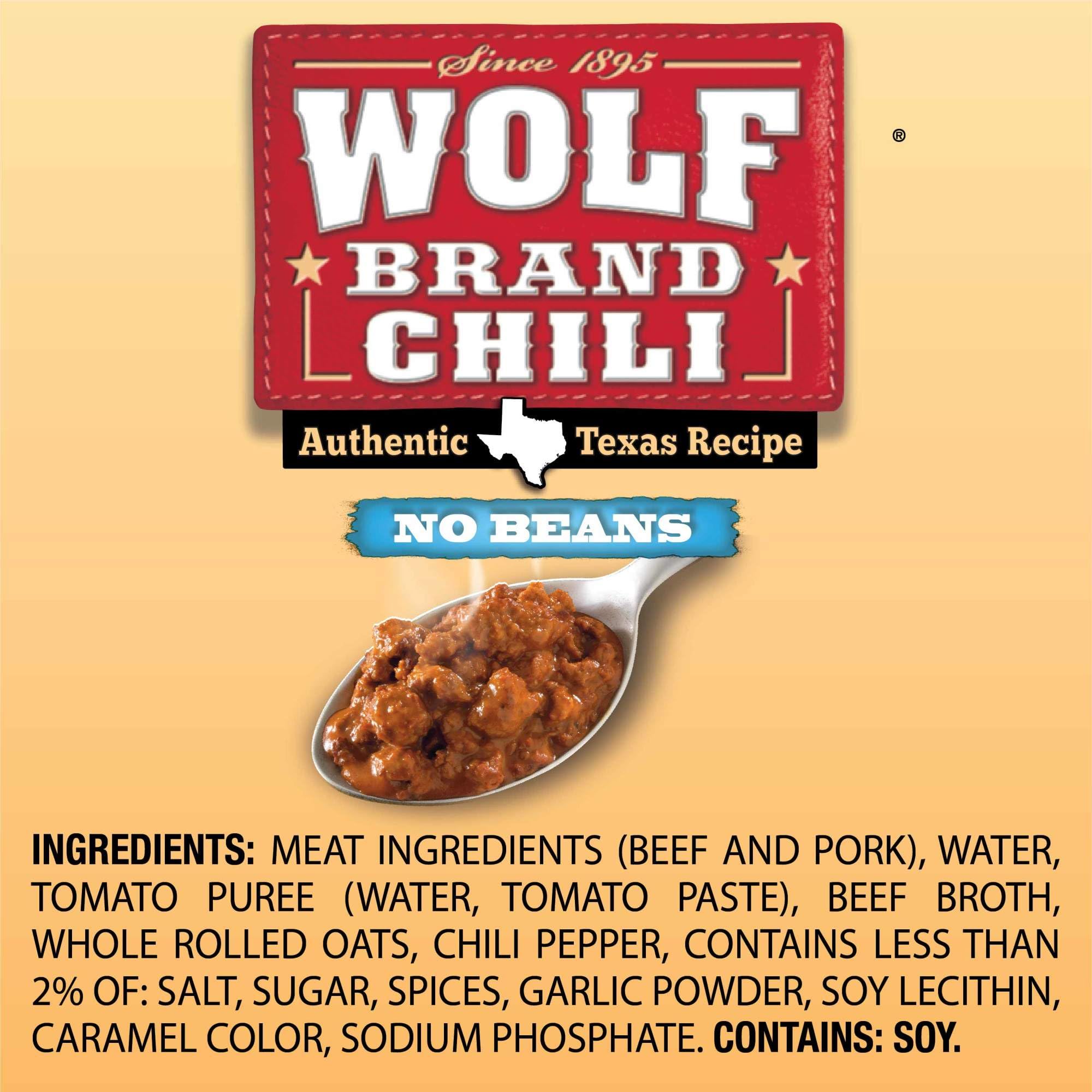Wolf Brand Chili pack of four in pantry for convenient storage