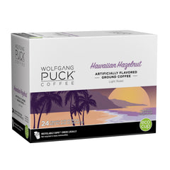 Wolfgang Puck opened capsule showing grounds and freshness benefit