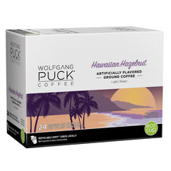 Wolfgang Puck front packaging showing 24-count box and island-inspired benefit