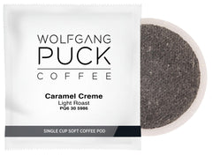 wolfgang puck pod close-up revealing soft pod texture and freshness seal