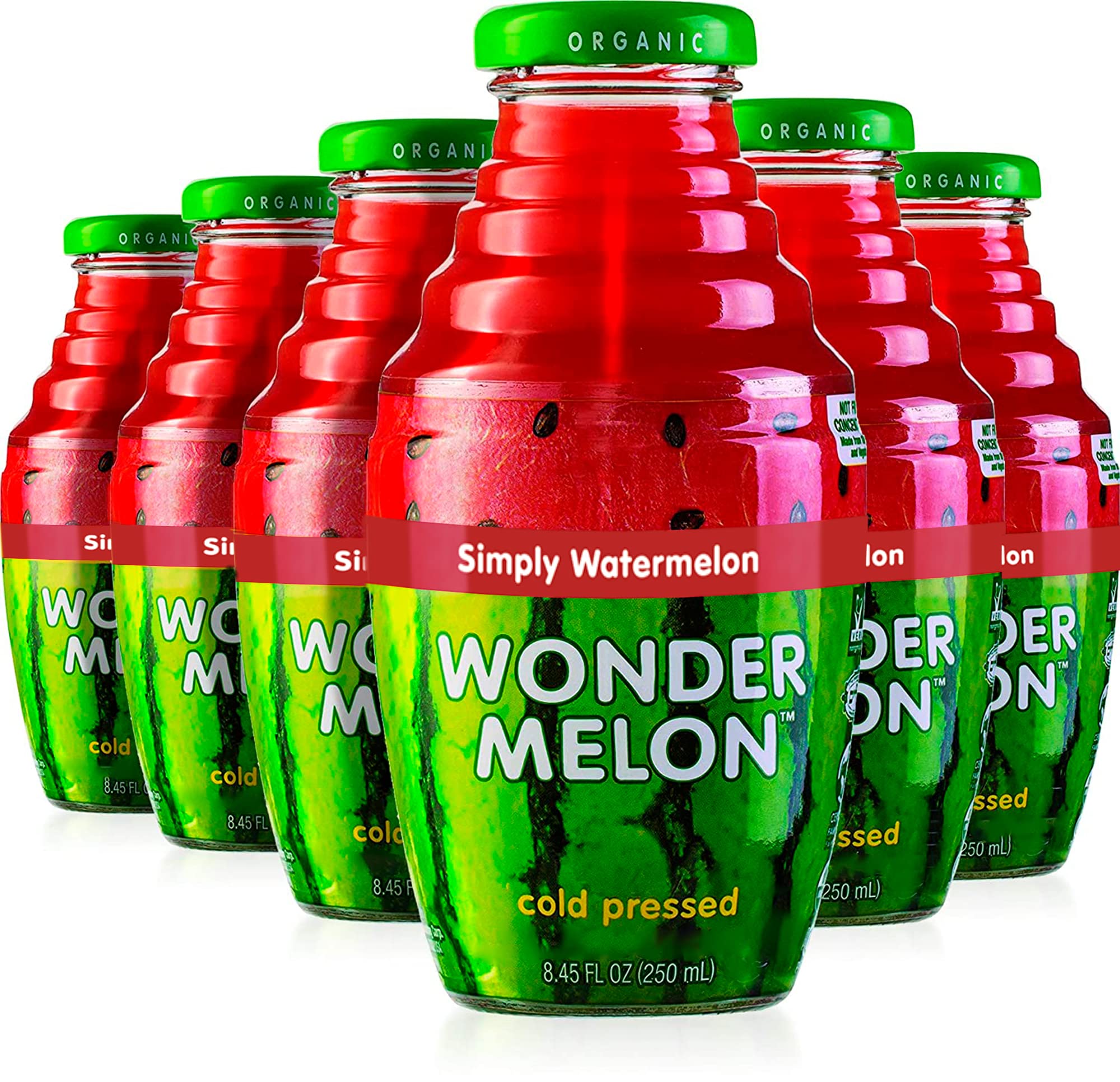 Wonder Melon front packaging showing six 8.45oz bottles and clear labeling for convenience