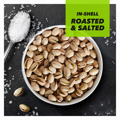 Pile of in-shell Wonderful Pistachios showing roasted texture and shell opening for satisfying snacking