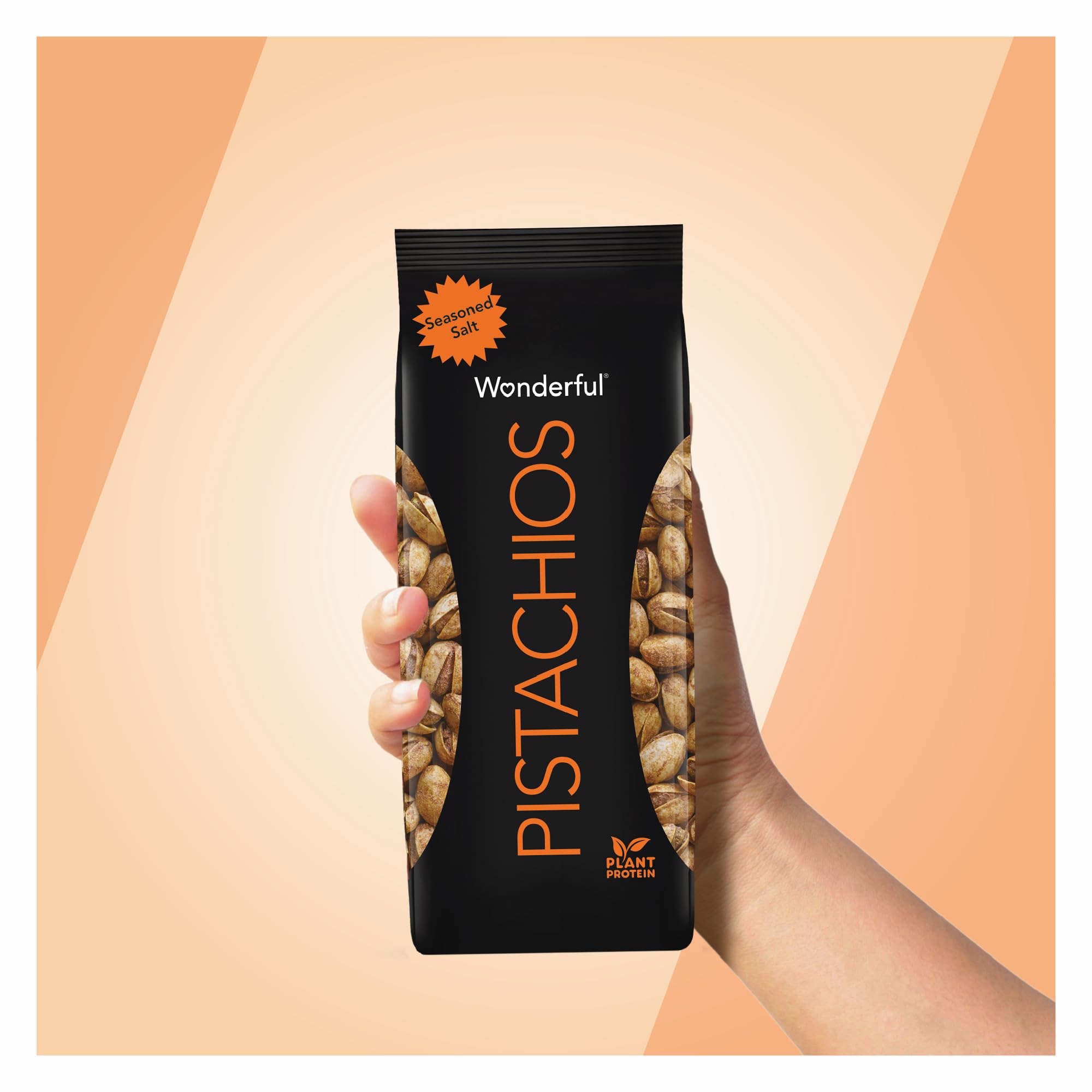 Wonderful Pistachios product label showing certifications and clear ingredient information benefit
