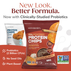 WonderSlim open bag revealing crunchy BBQ crisps and satisfying texture