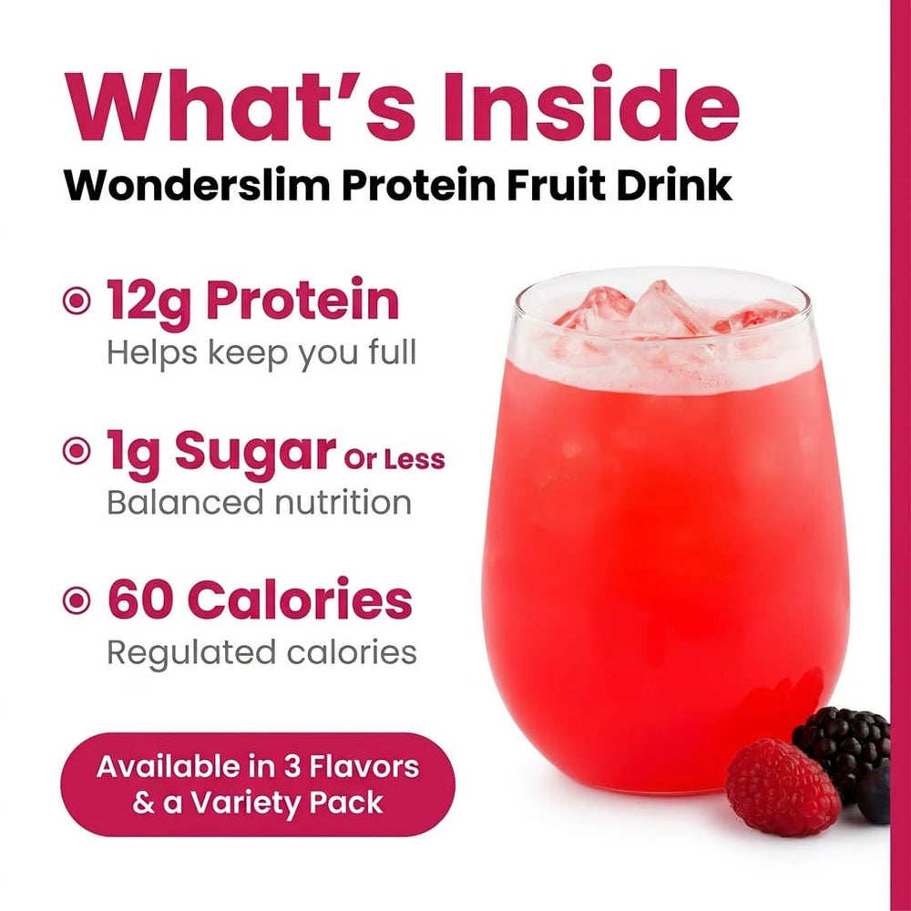 WonderSlim single packet beside hand for easy portable protein convenience