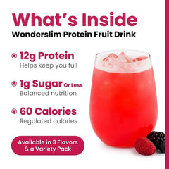 WonderSlim single packet beside hand for easy portable protein convenience