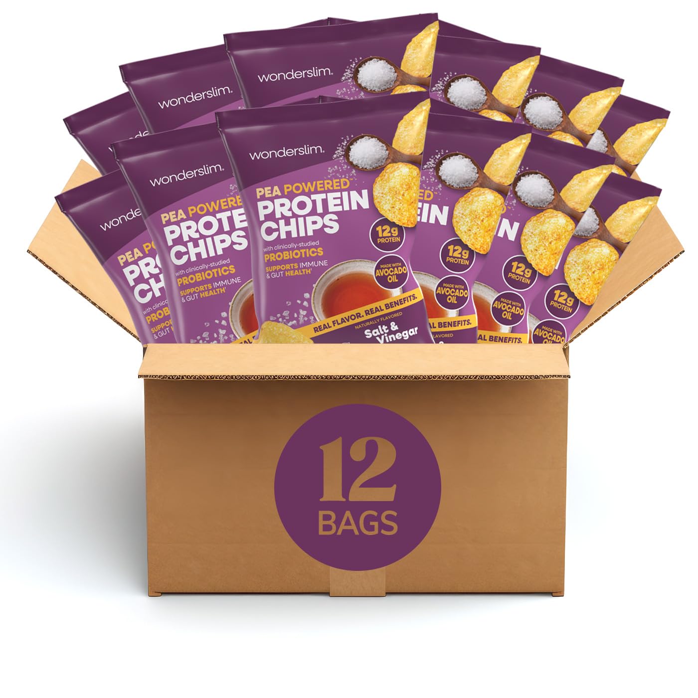 WonderSlim chips styled on a wooden table illustrating everyday enjoyment