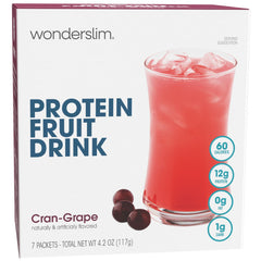 Wonderslim cran grape front packet shows branding and flavor for easy identification