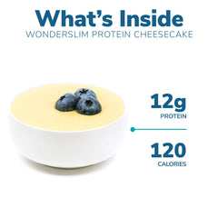 WonderSlim single packet of creamy cheesecake cake mix ready to open for quick dessert