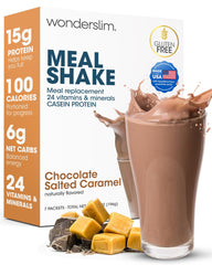 WonderSlim front packaging showing chocolate salted caramel and benefits