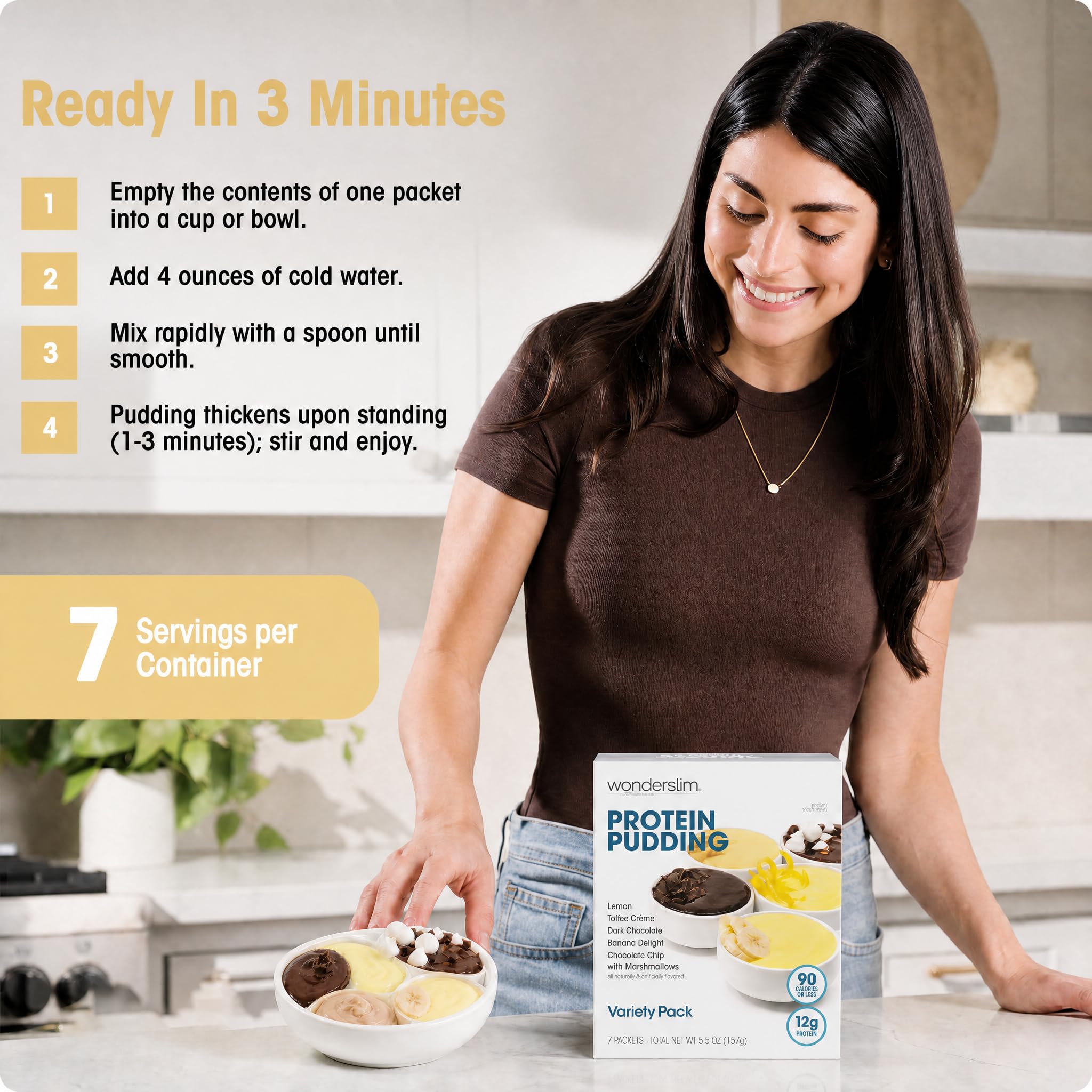 WonderSlim Lemon pudding with citrus garnish illustrating bright flavor and refreshing option
