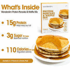 Close-up of a WonderSlim single-serve mix packet, clear portioning for easy prep