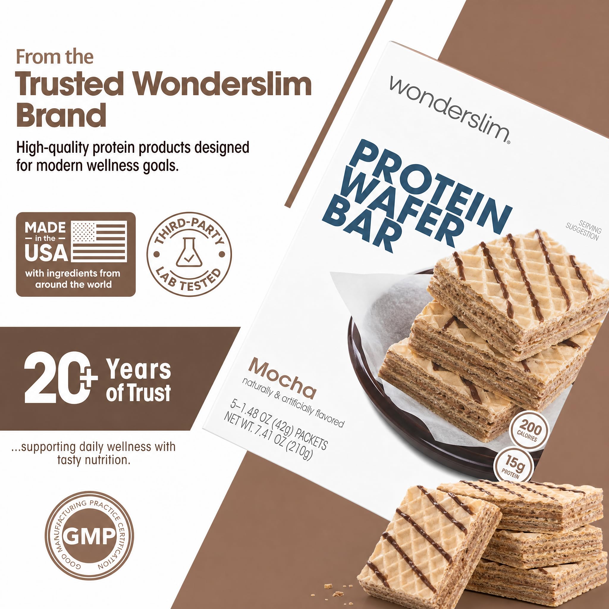 Wonderslim bar in hand outdoors showing easy carry and quick nutritious snack