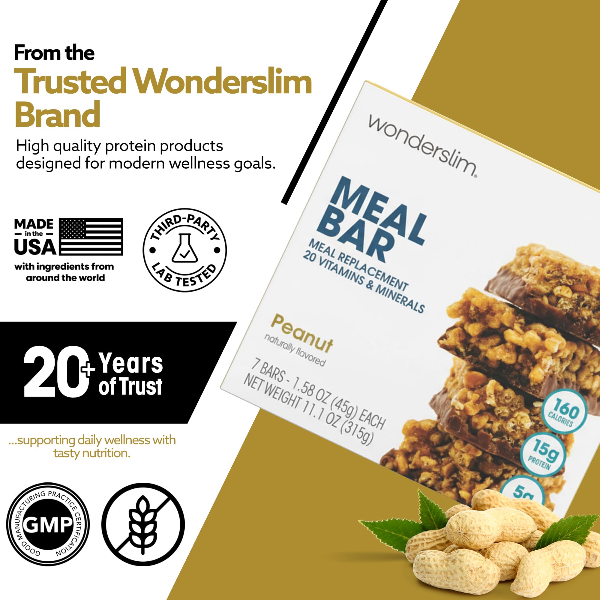 WonderSlim peanut bar in a commuter bag showing on-the-go meal replacement convenience
