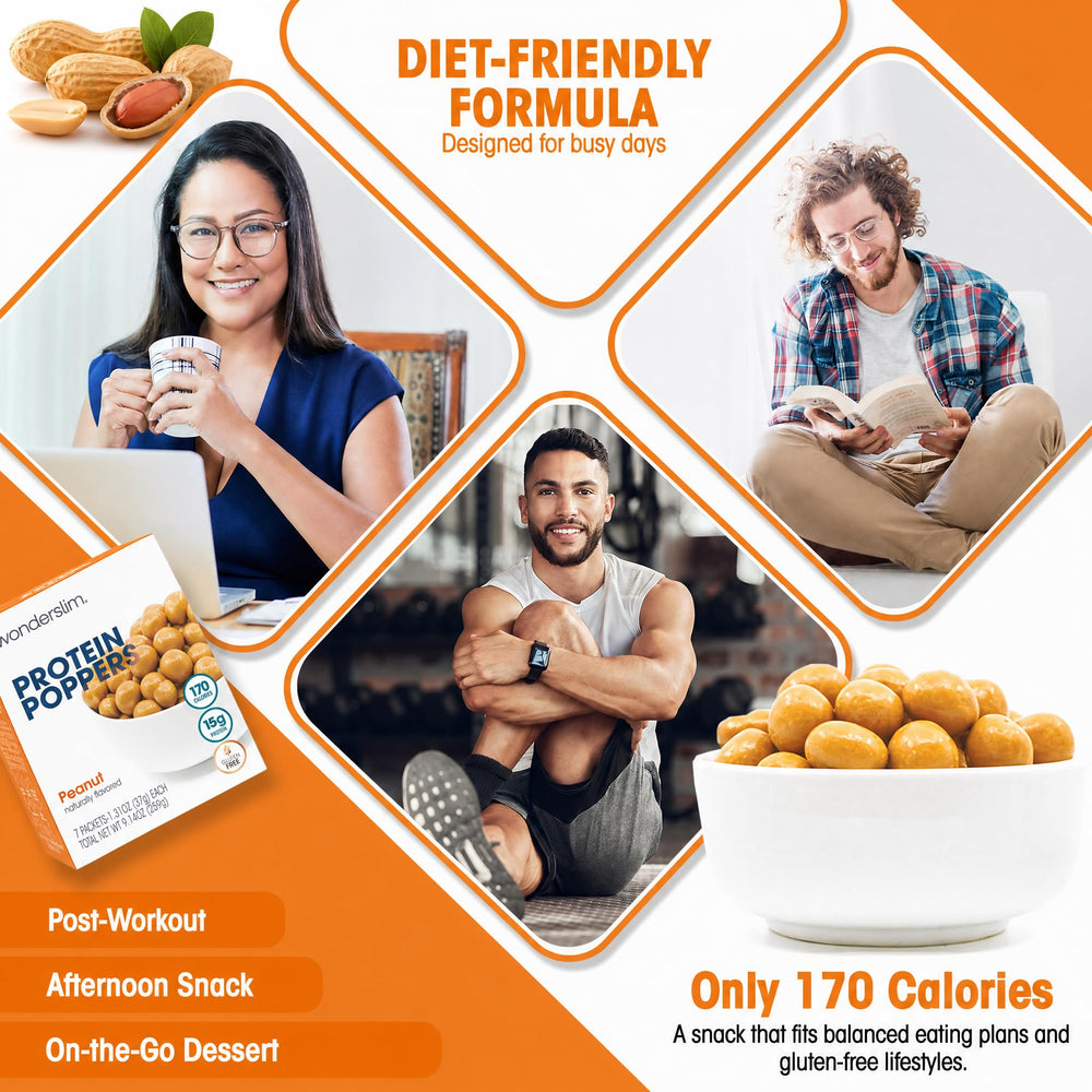WonderSlim pouch tucked in backpack for on-the-go protein snack
