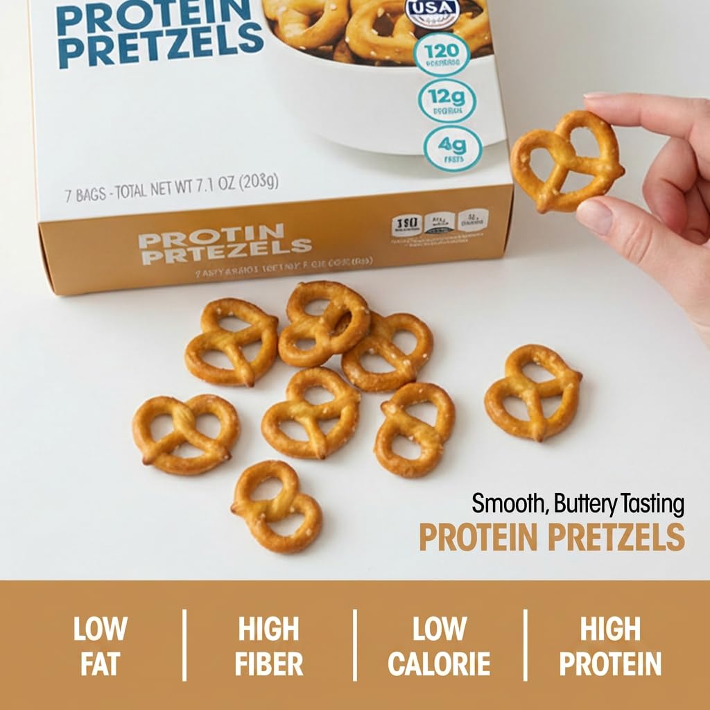 WonderSlim pretzels on plate with dip showing tasty pairing and portion control benefit