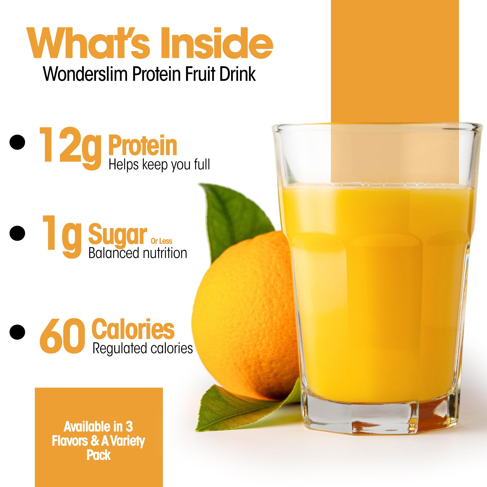 Wonderslim single packet close-up displaying bright orange branding and portable convenience