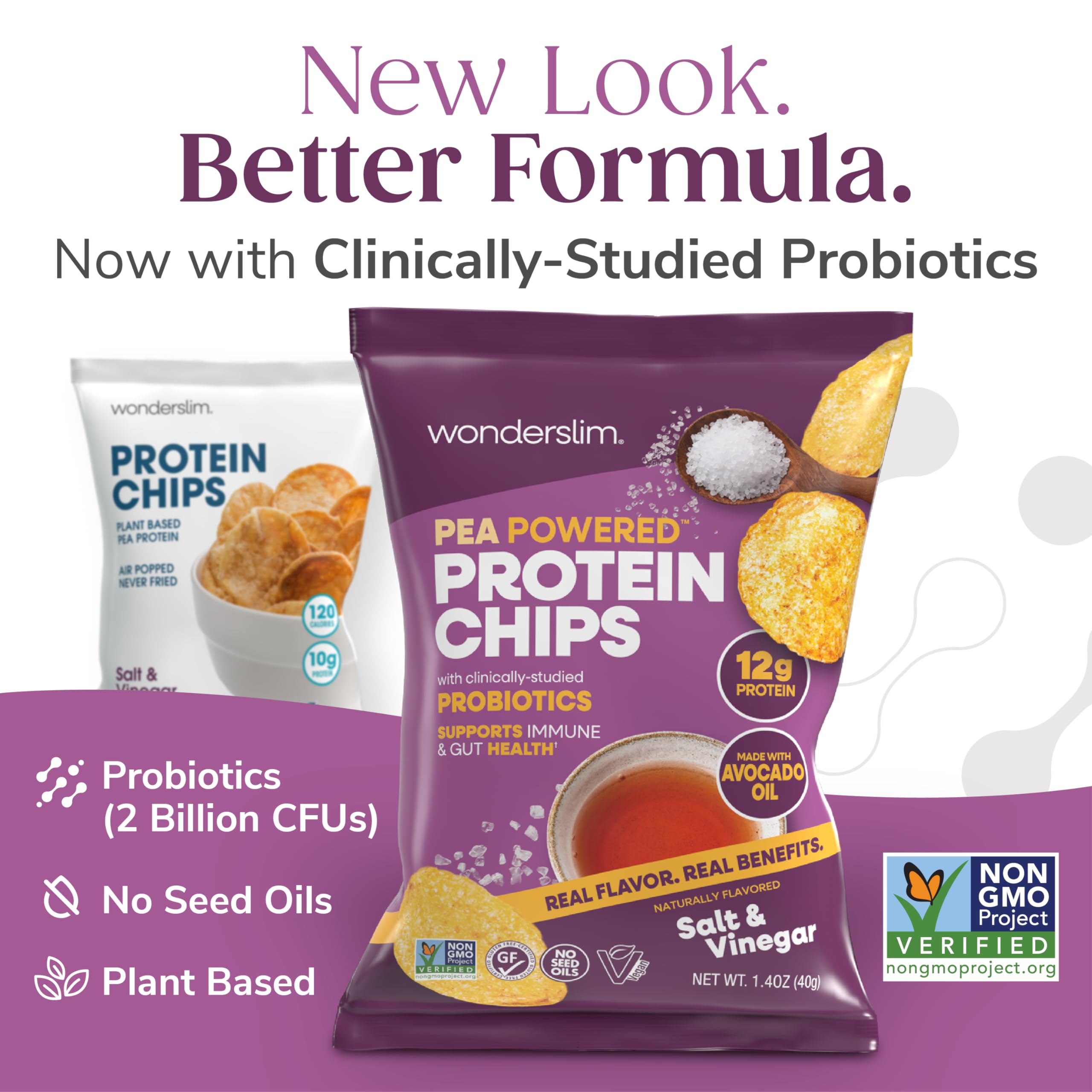 WonderSlim single-serve open bag with chips ready to eat for convenience