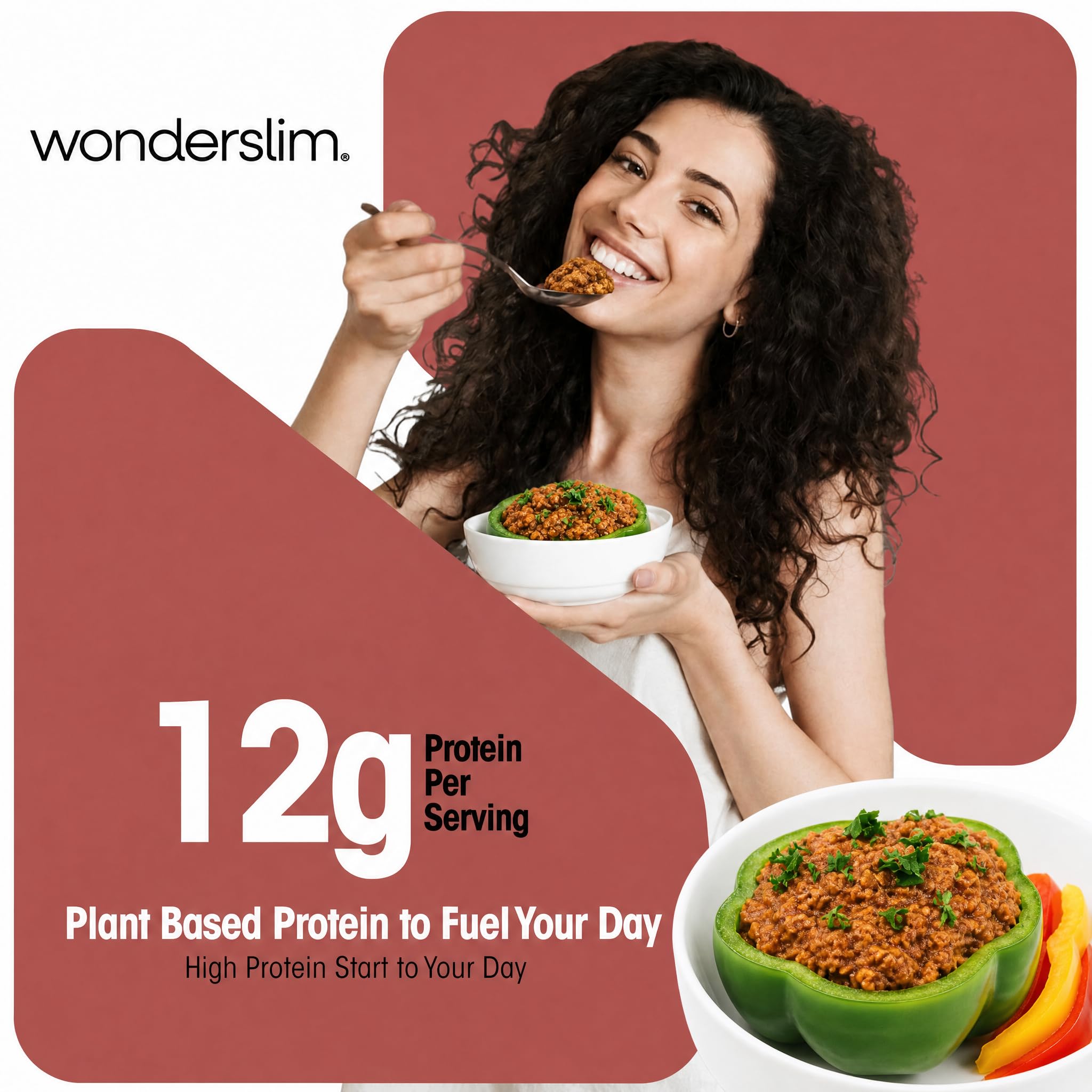 WonderSlim spoonful of Sloppy Joe showing ready-to-eat convenience