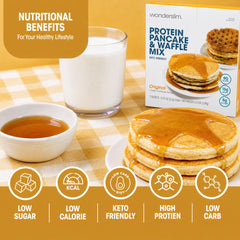 Golden WonderSlim waffle in waffle iron, quick-cook convenience highlighted