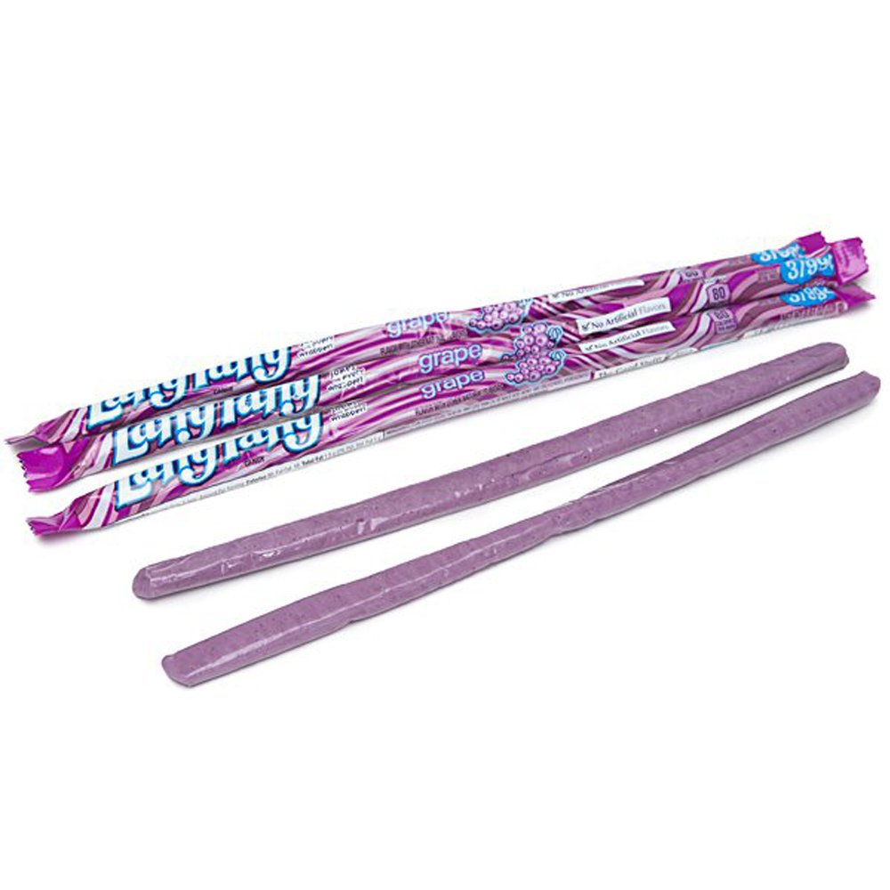 Wonka grape rope close-up texture highlighting chewy stretch and flavor