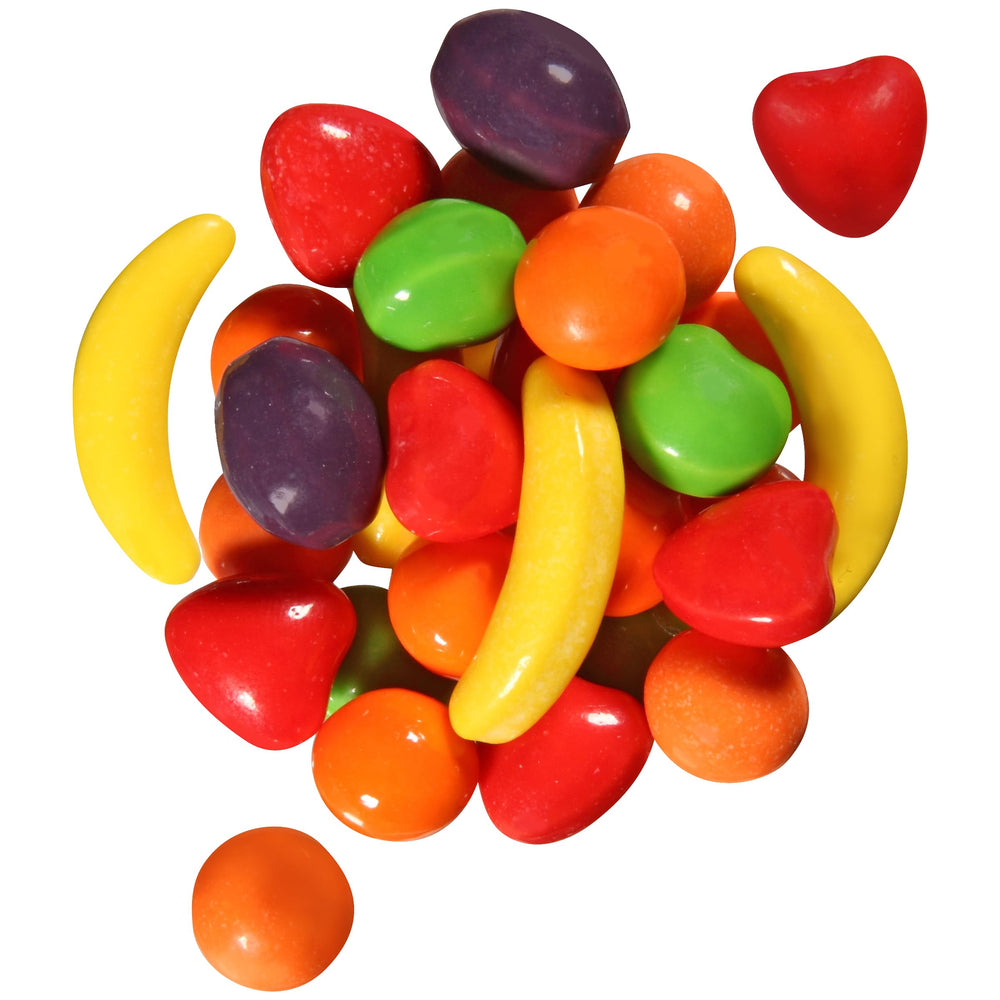 The Penny Candy Store wonka runts close-up of fruit shapes highlights colorful variety and visual appeal