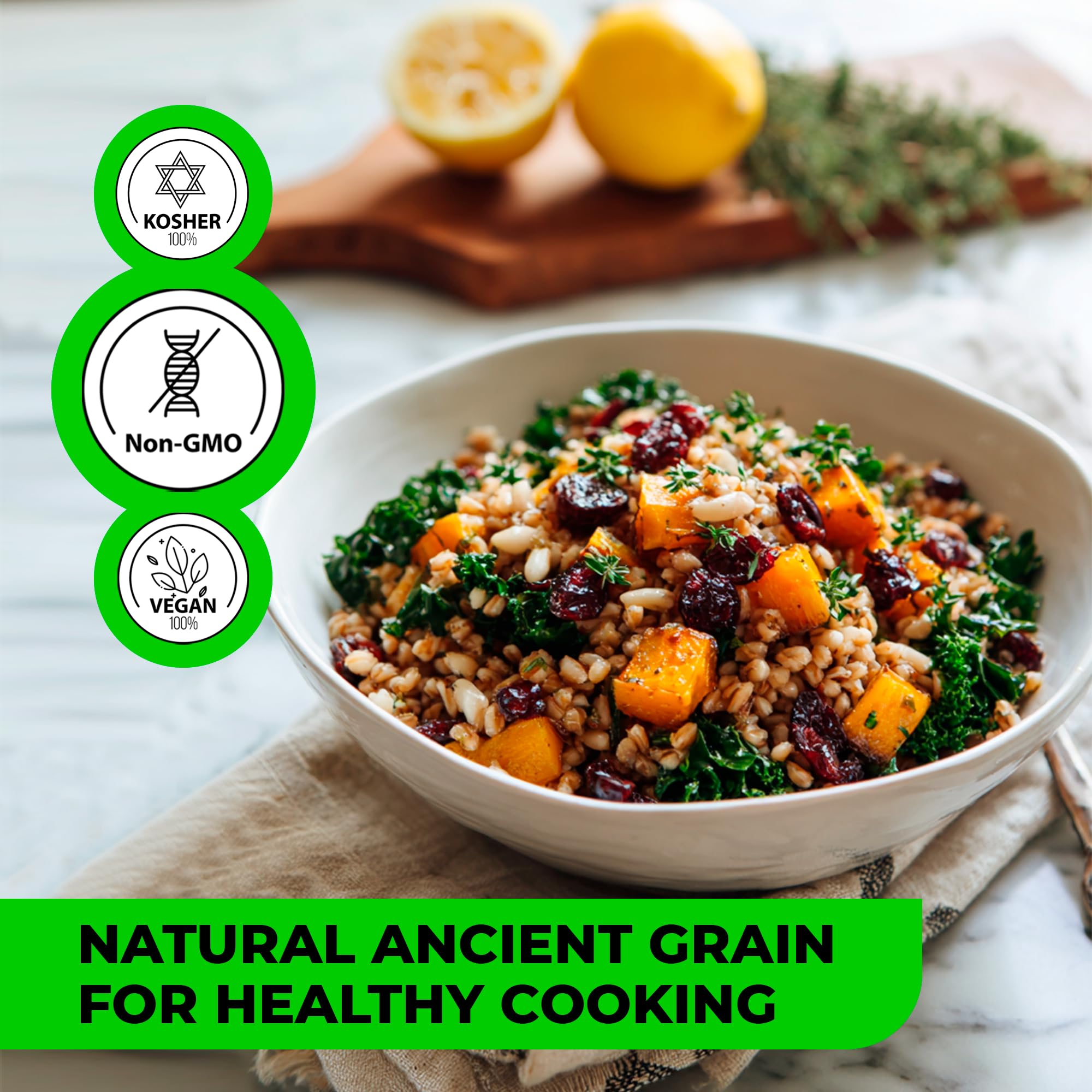 WOODCHA beef and barley soup served in bowl, demonstrating hearty, flavorful use