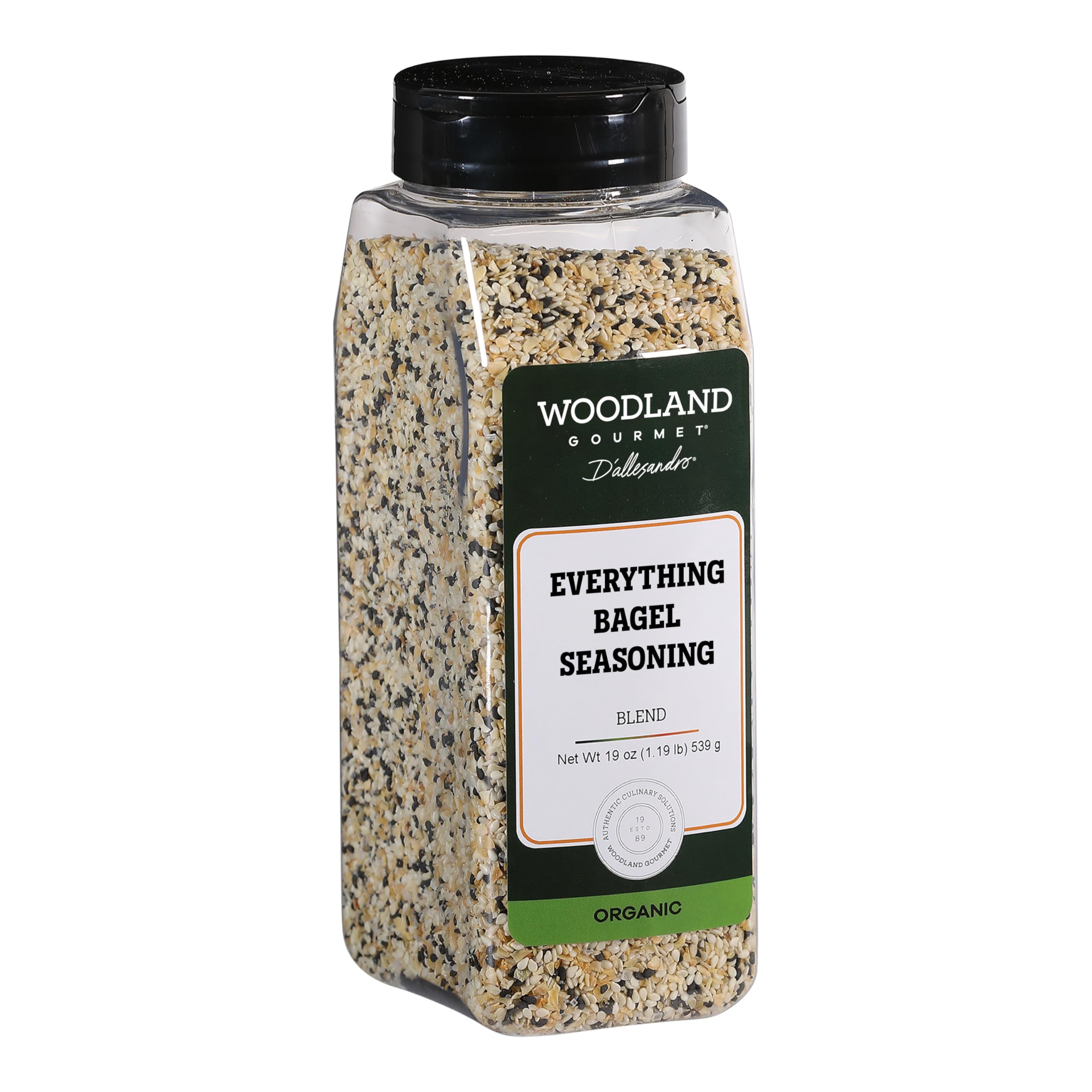 ingredient label close-up showing Woodland Gourmet organic ingredients and transparency