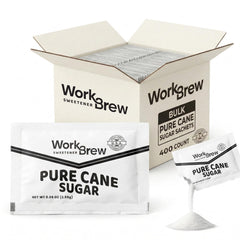 WorkBrew front packaging showing 400 packets and clear branding for convenient supply