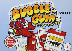 World bubble gum cigarettes close-up of gum pieces and pack interior highlighting sweet flavor and texture