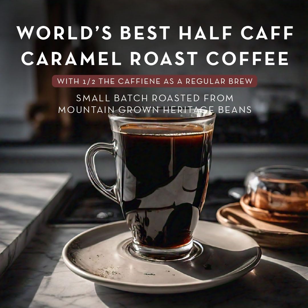 World's Best Half Caff close-up of a single pod highlighting durable recyclable design