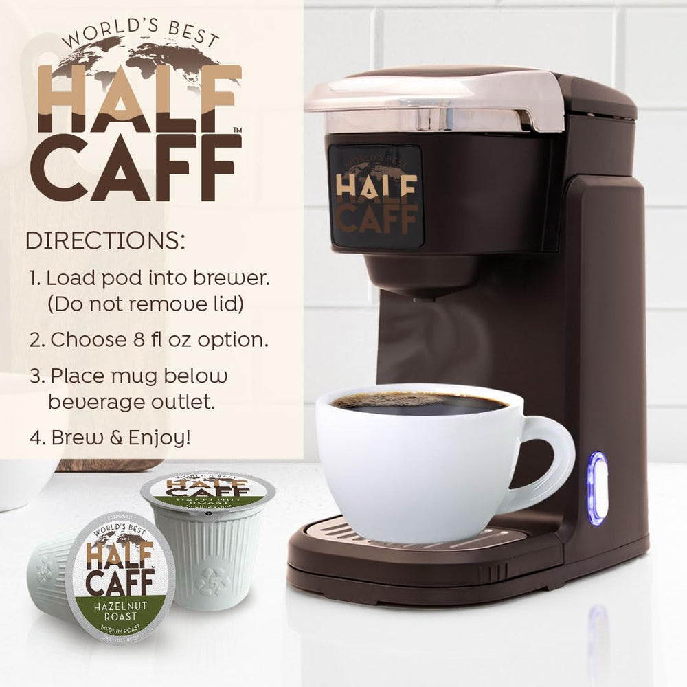 World's Best Half Caff San Diego roastery label with solar panels indicating sustainable roasting