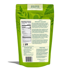 Worldwide Botanicals close-up of instant chicory granules highlighting fine texture for easy mixing