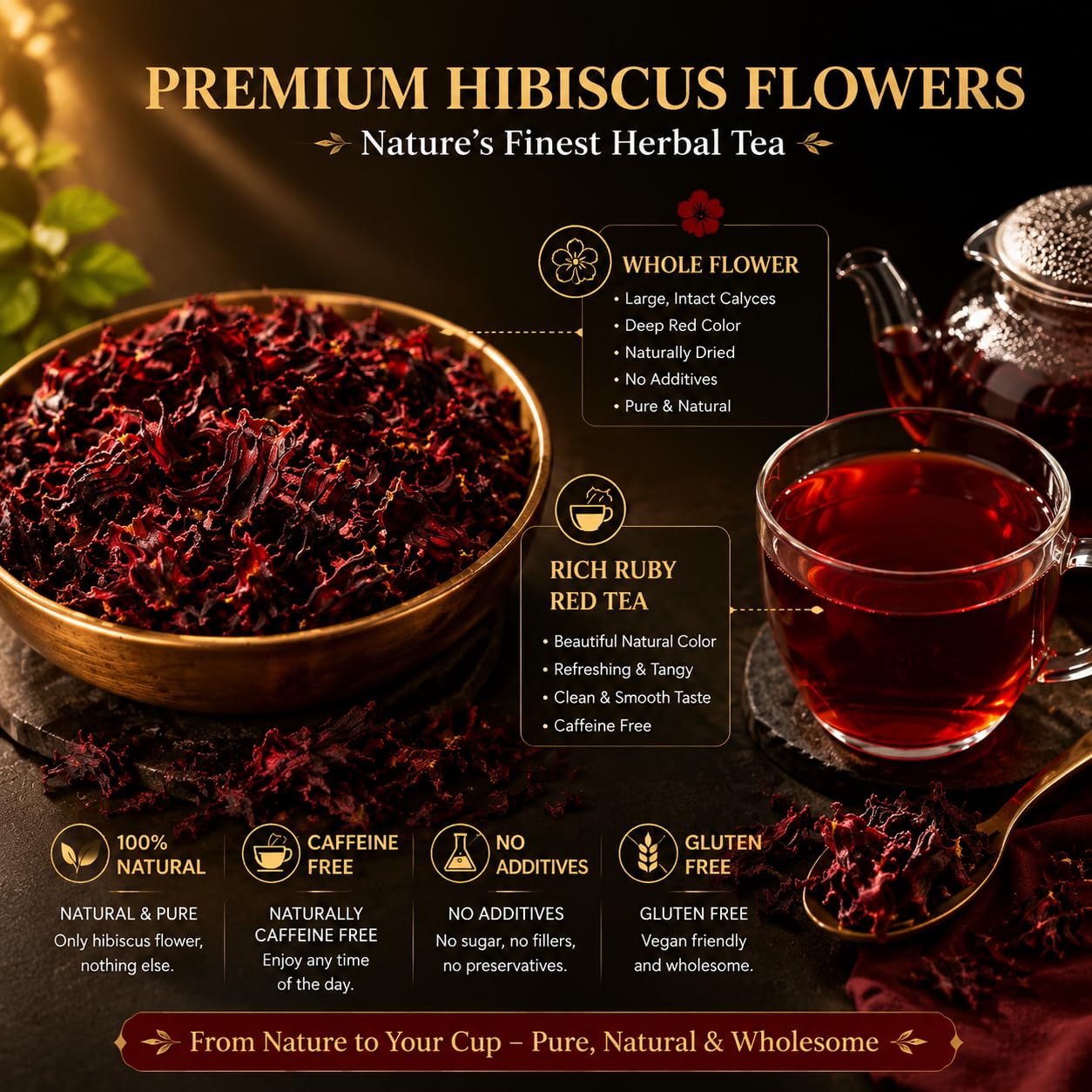 WOTIHA tea in a glass teapot showcasing bright steeping results