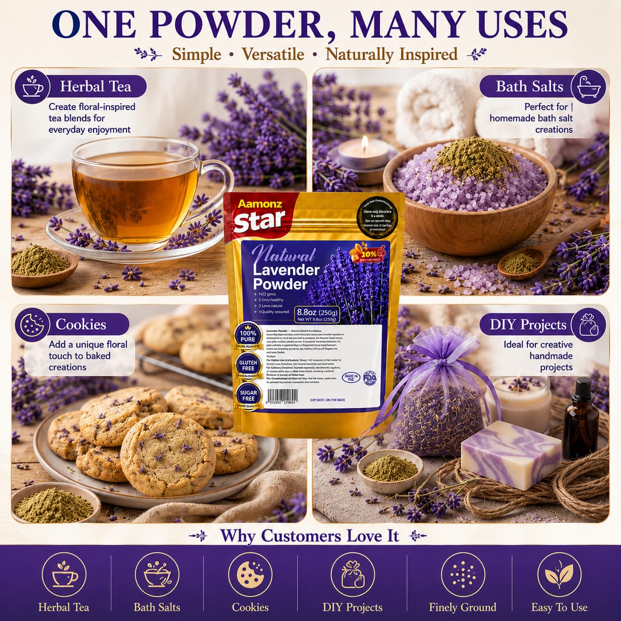 WOTIHA lavender latte in cup illustrating smooth floral infusion